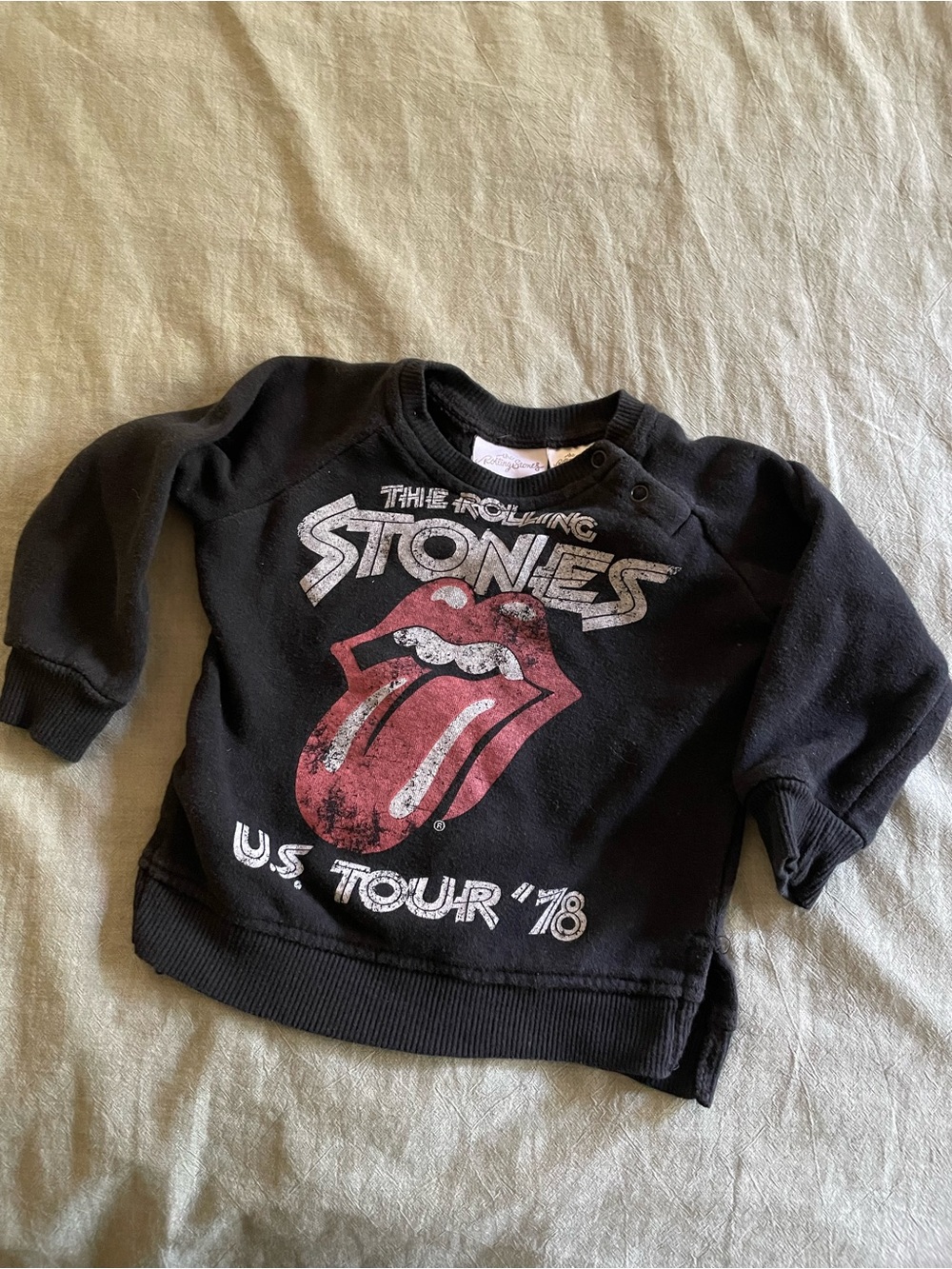Toddler Black Rolling Stones 78’ Graphic Sweatshirt tongue 18m